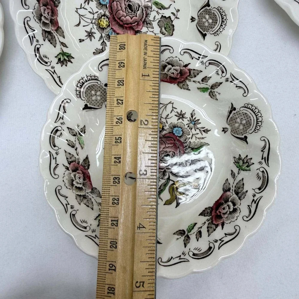 Vintage Myotts Bouquet Staffordshire England 14pc Floral Ironstone Plate Set
